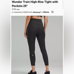 BRAND NEW (never worn) Lululemon leggings, size 8, selling for $80